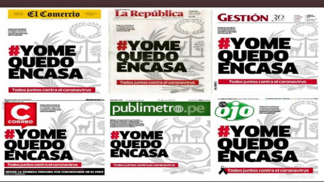 Diarios peruanos se unen ante el coronavirus: #YoMeQuedoEnCasa [FOTOS]