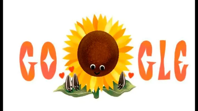 Google recurre a un girasol en su doodle por el Día de la Madre. Imagen: Google.