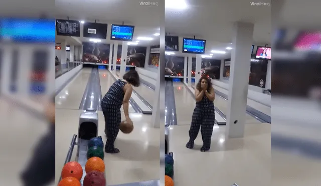 Facebook viral: señora fue al "bowling" y realiza el peor tiro de todos [VIDEO]