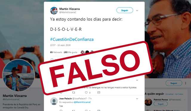 Cuestión de confianza: denuncian creación de cuenta falsa de Martín Vizcarra