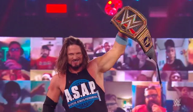 AJ Styles cerró Raw levantando el cinturón que podría conseguir en TLC si vence a Drew McIntyre. Foto: WWE