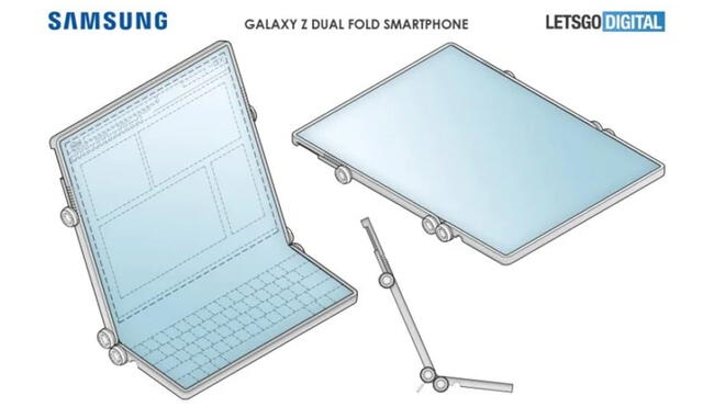 Este posible teléfono plegable de Samsung tendría un aspecto similar al Xiaomi Mi Mix Alpha. Foto: LetsGoDigital