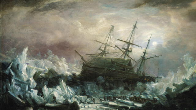 Pintura al óleo del HMS Terror, por William Henry Smyth. Foto: National Maritime Museum.