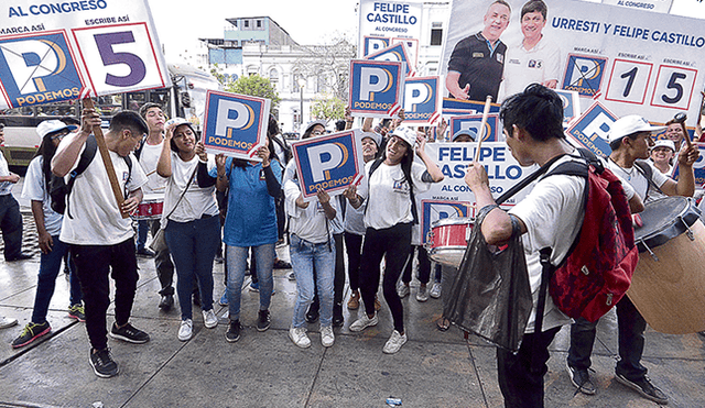 Arrastre efectivo. Todo indica que la votación preferencial de Daniel Urresti impulsó a Podemos Perú. Por ahora, lo lleva al primer lugar en Lima.