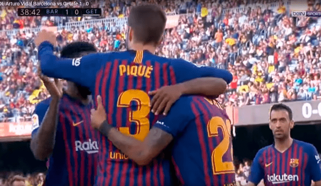 Barcelona vs. Getafe: Arturo Vidal pesca un rebote y anota el 1-0 [VIDEO]