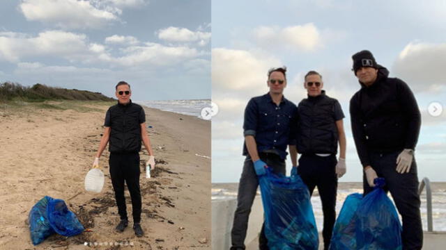 Bryan Adams se puso a recoger la basura de las playas de Uruguay