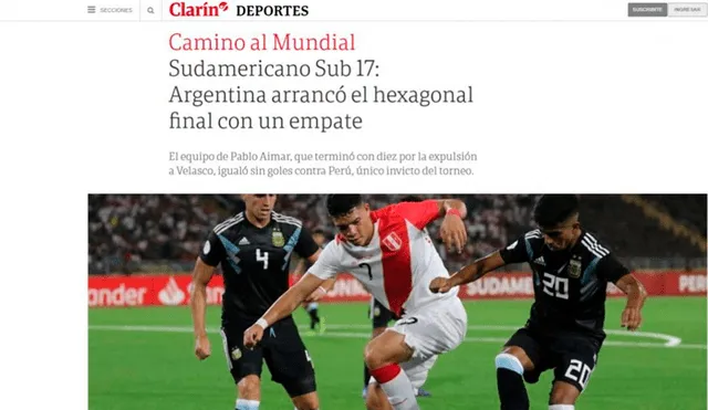 Sudamericano Sub 17: así reaccionaron medios argentinos tras empate frente a Perú [FOTOS]