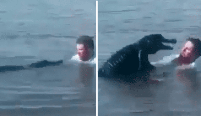 YouTube viral: temible caimán se acerca a un hombre y él tiene esta asombrosa reacción [VIDEO]