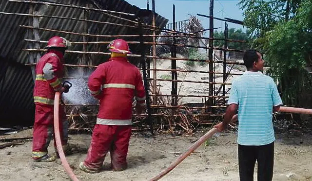 Siete familias se quedan sin casa tras incendio en Sullana