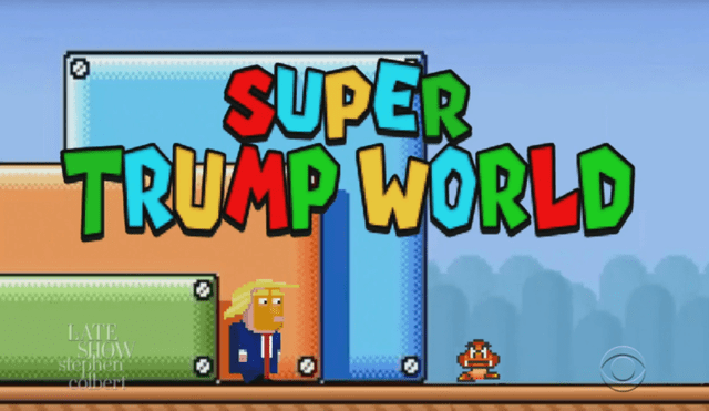 El cómico estadounidense Stephen Colbert presentó un video donde el mismo Mario Bros le envía un claro mensaje al presidente Donald Trump sobre los videojuegos.