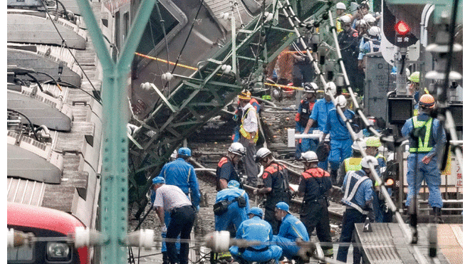 El accidente paralizó los alrededores de Yokohama, ubicada al sur de Tokio. Foto: EFE