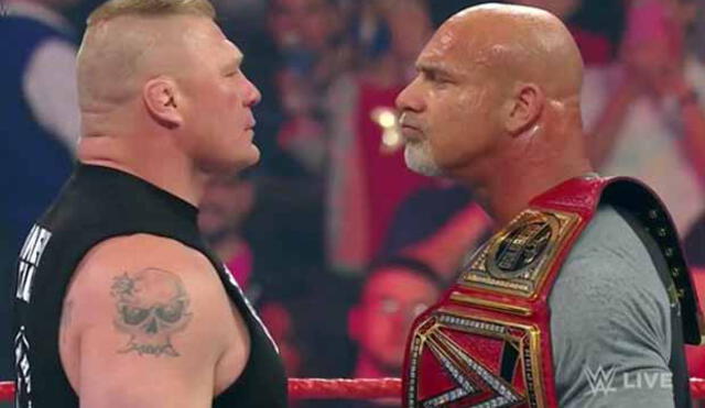 WrestleMania: Goldberg tumbó a Brock Lesnar con una ‘super lanza’ [VIDEO]