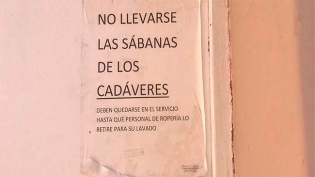 “No llevarse las sábanas de los cadáveres”: Hospital sorprende con curioso pedido