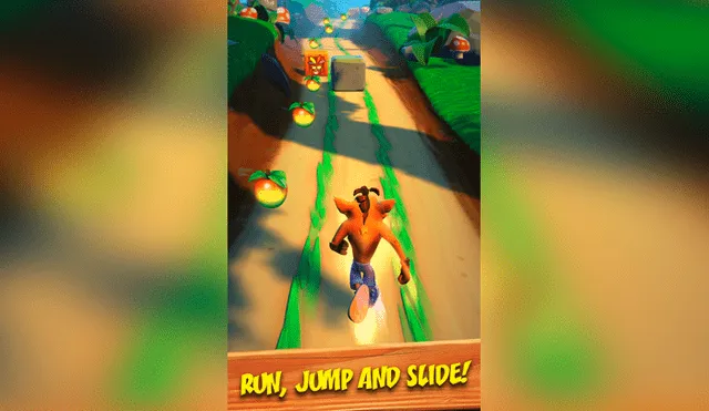 El título ofrece jugabilidad "runner" y tomaremos el control de Crash Bandicoot deslizando la pantalla y tocándola para los saltos.