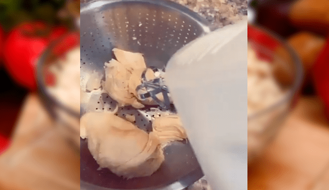Video de Tik Tok revela un curioso truco para deshilachar pollo recién sancochado en cuestión de segundos y sin quemarte los dedos
