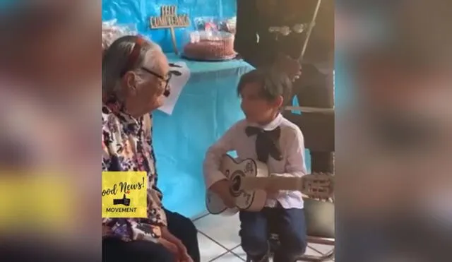 El menor sorprendió a su abuela con esta tierna canción de la famosa película animada. Foto: Instagram