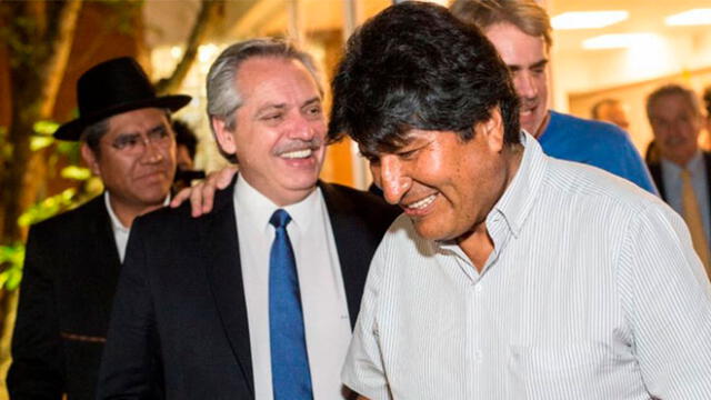 Evo Morales y el actual presidente de Argentina, Alberto Fernández. Foto: difusión
