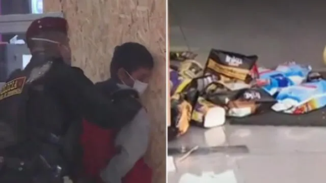 Policía brincó alimentación al joven. Foto: Captura/América TV.