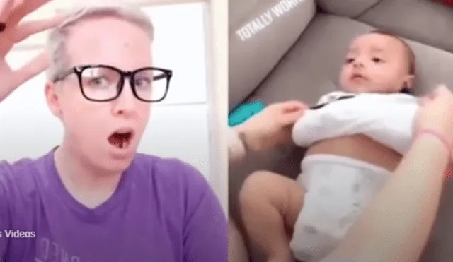 Video es viral en Facebook. Mujer causó furor en las redes al compartir la peculiar estrategia que inventó para cambiar el pañal de su bebé rápidamente.