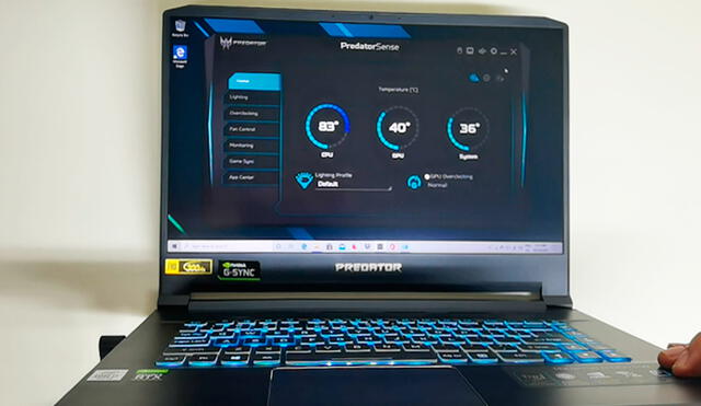 El PredatorSense te permitirá tener un mejor control de los procesos de la Triton 500. Podrás manipular los ventiladores y hacer overcloking. Foto: Daniel Robles