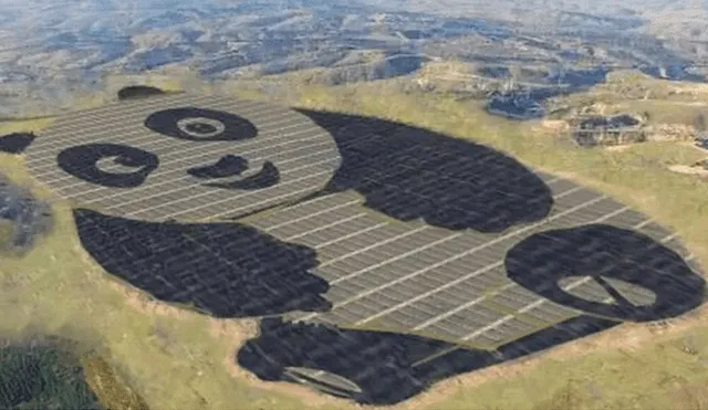 China construye planta de energía solar con forma de panda 