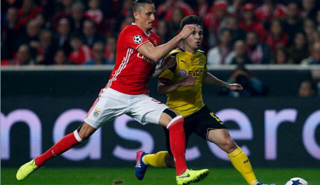 Benfica, con Carrillo, venció 1-0 al Borussia Dortmund en Champions League