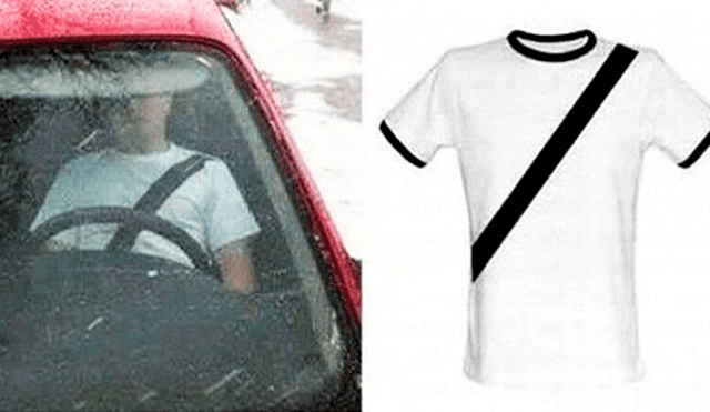 Twitter: polémica por camiseta que simula llevar puesto el cinturón de seguridad