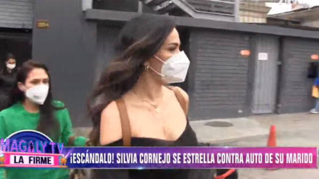 Silvia Cornejo y su reacción al ser consultada sobre choque al auto de su esposo Jean Paul Gabuteau