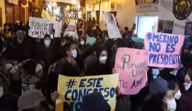 Protestantes recorrieron las principales calles de Puno. Foto: Captura video.