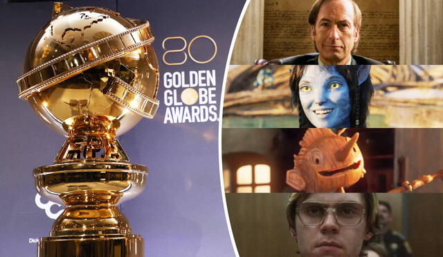 No te pierdas los Globos de Oro 2023, la ceremonia que premia lo mejor de la televisión y el cine. Foto: composición/AFP/Netflix/Disney