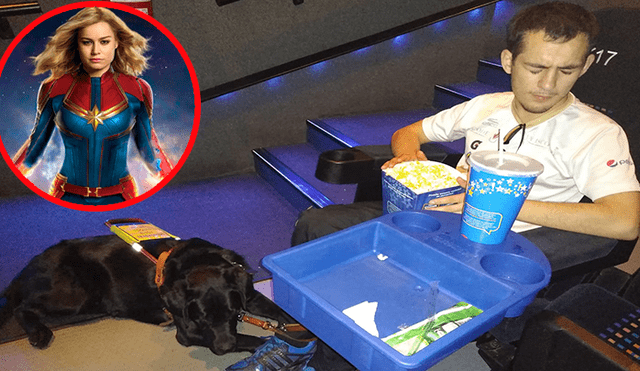 Facebook viral: joven invidente acudió a cine para ver 'Capitana Marvel' junto a su mascota [FOTOS]