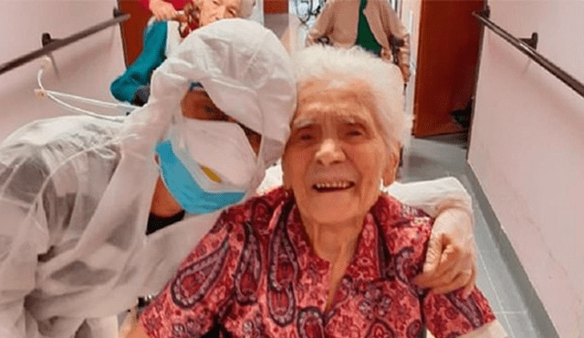 Ada Zanusso de 104 años logró reponerse del coronavirus. Foto: Twitter