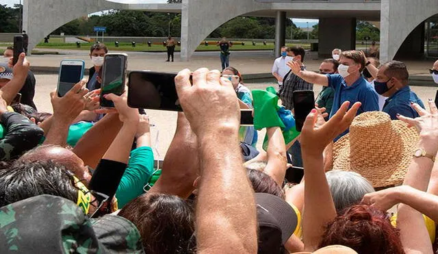 No es la primera vez que Bolsonaro participa en una manifestación de seguidores en Brasilia. Foto: EFE