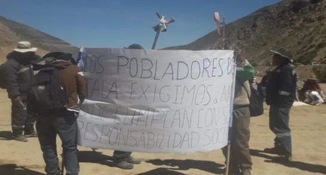 Moquegua: comuneros protestaron en zona de ingreso a Quellaveco
