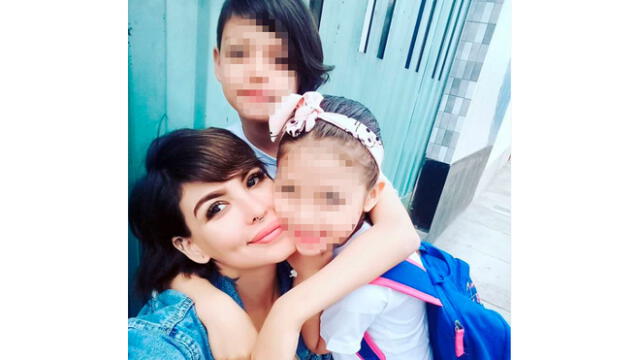 Angie Jibaja y sus hijos Foto: Instagram