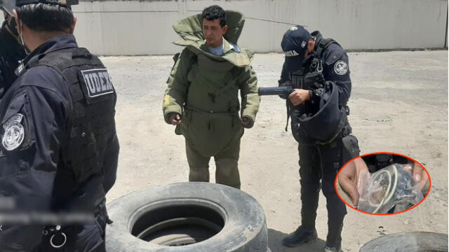 Agentes policiales retiraron granada de Terrapuerto. Foto: La República.