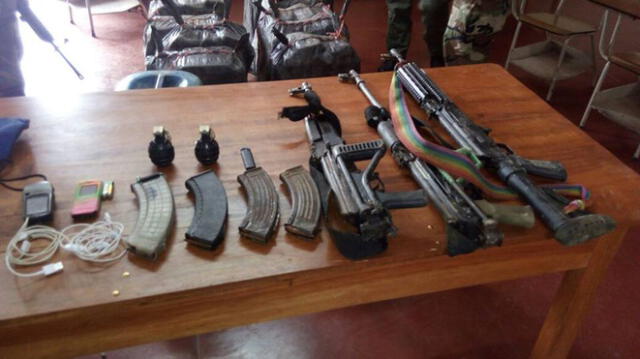 Vraem: Hallan cargamento de droga y armas abandonadas por narcoterroristas