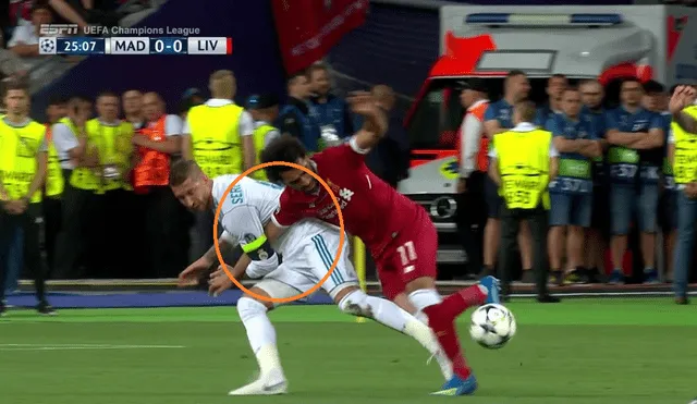 Real Madrid vs Liverpool: el duro choque de Sergio Ramos que provocó la lesión de Mohamed Salah [VIDEO]