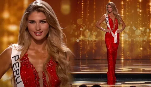 Alessia Rovegno se lució con un elegante vestido rojo en el Miss Universo. Foto: Miss Universo.