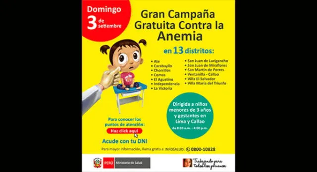 Campaña gratuita contra la anemia