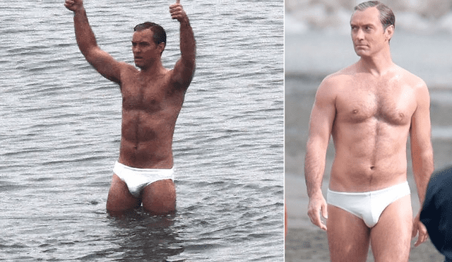 Jude Law captado por paparazzis seduce con filtración de fotos en diminuto bañador 
