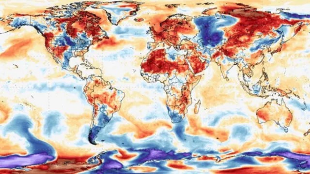 Mapa actual de anomalías de temperatura global. Foto: Karsten Haustein