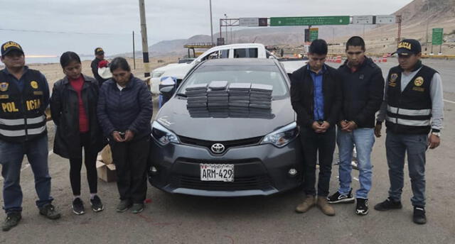 Arequipa: familia transportaban 24 paquetes de droga camuflada en vehículo