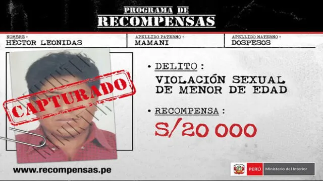 Arequipa: Capturan a requisitoriado por violación sexual a menor de edad