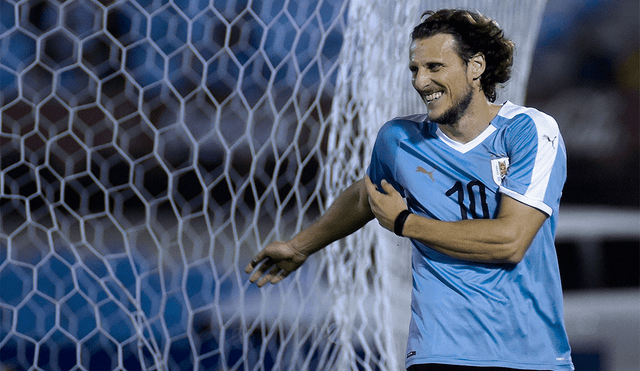 Diego Forlán en su despedida con la selección uruguaya. | Foto: AFP
