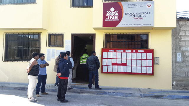 JEE de Tacna declara inadmisible el 50 % de listas que se presentaron 