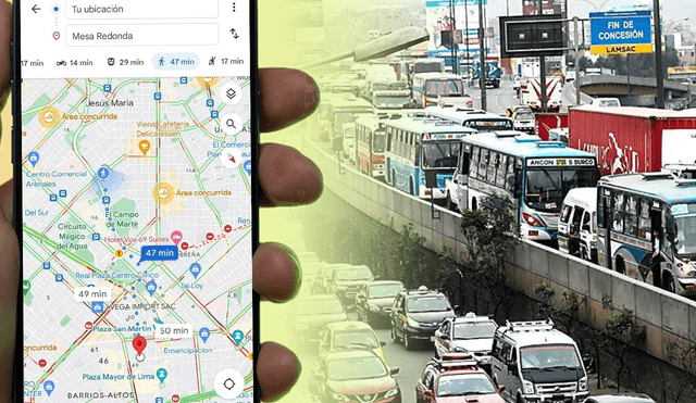 Año Nuevo 2023: con la aplicación de Google Maps puedes conocer accidentes de tránsito, carreteras cerradas en Lima y más en tiempo real. Foto: composición Fabrizio Oviedo/LR/LR/Google Maps/LR