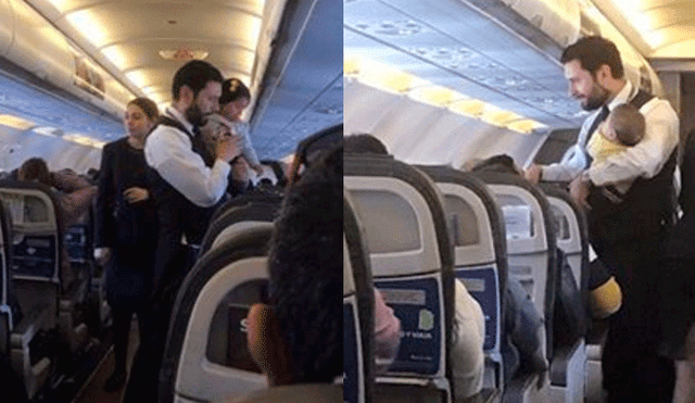 Facebook: El tierno gesto de un miembro de tripulación con un bebé en pleno vuelo