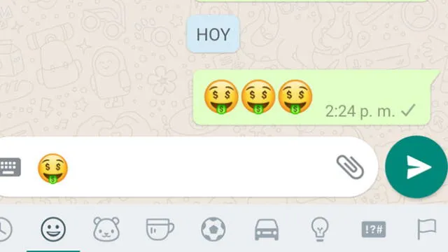 El emoji de WhatsApp de la cara con dinero en los ojos y la boca suele ser utilizado en las conversaciones de WhatsApp.