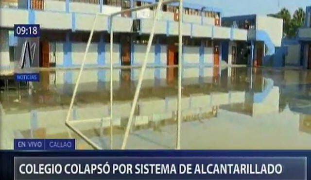 Suspenden clases en un colegio del Callao que sufrió grave inundación 